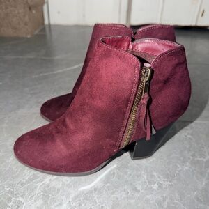 Women's Burgundy Ankle Boots